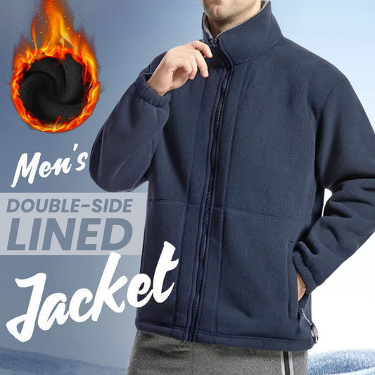 🎅Juleudsalg🎁Herrejakke i dobbeltvevd fleece (50 % rabat)